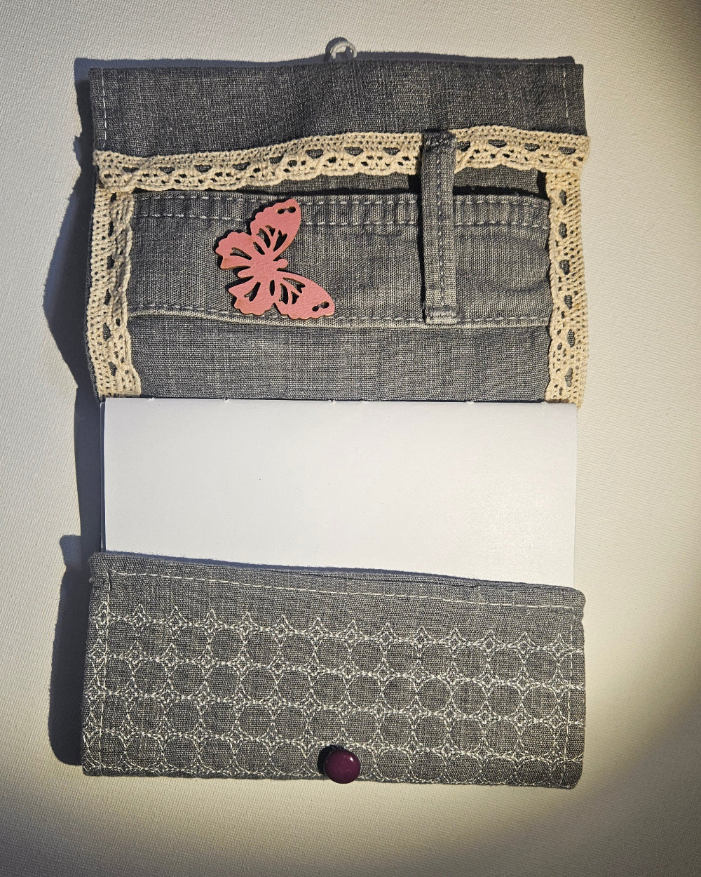 open grey notbook interior